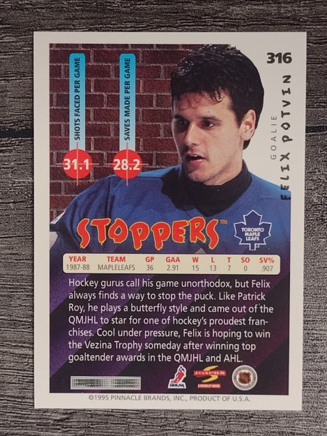 1995-96 Score #316 Felix Potvin ST