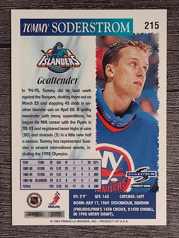 1995-96 Score #215 Tommy Soderstrom