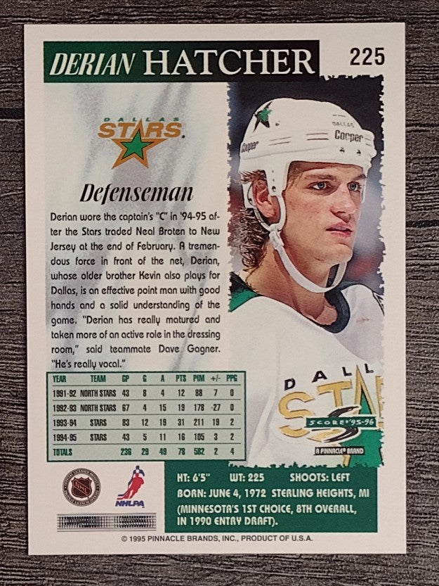 1995-96 Score #225 Derian Hatcher