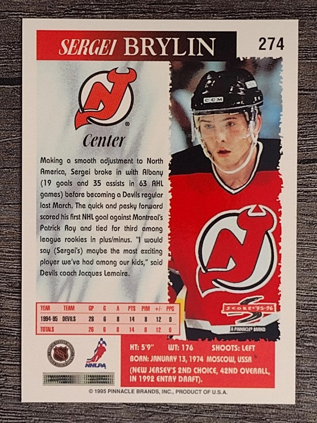 1995-96 Score #274 Sergei Brylin