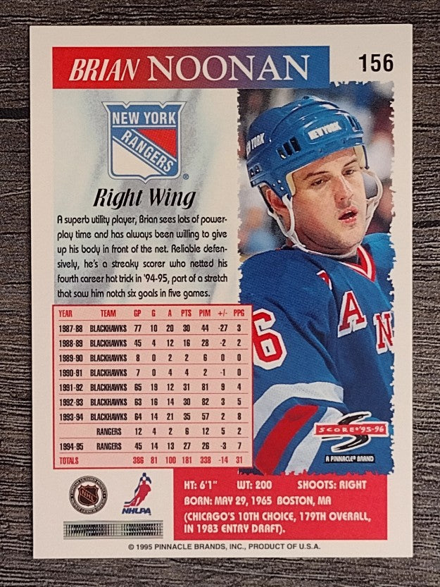 1995-96 Score #156 Brian Noonan
