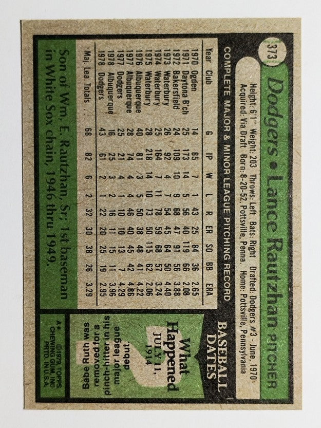 1979 Topps #373 Lance Rautzhan (EXMT)