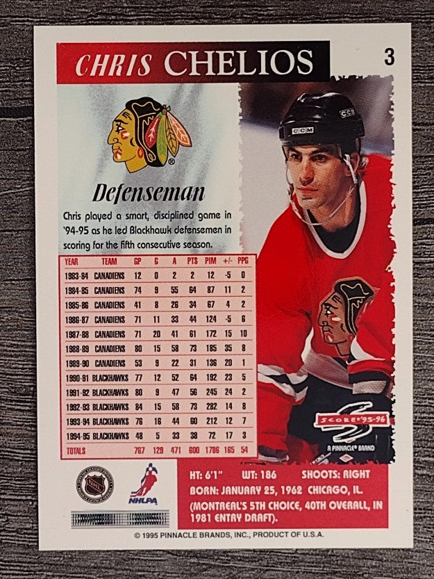 1995-96 Score #3 Chris Chelios