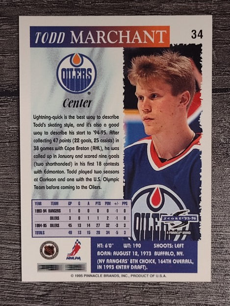 1995-96 Score #34 Todd Marchant