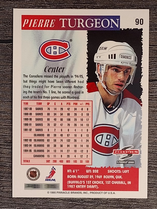1995-96 Score #90 Pierre Turgeon