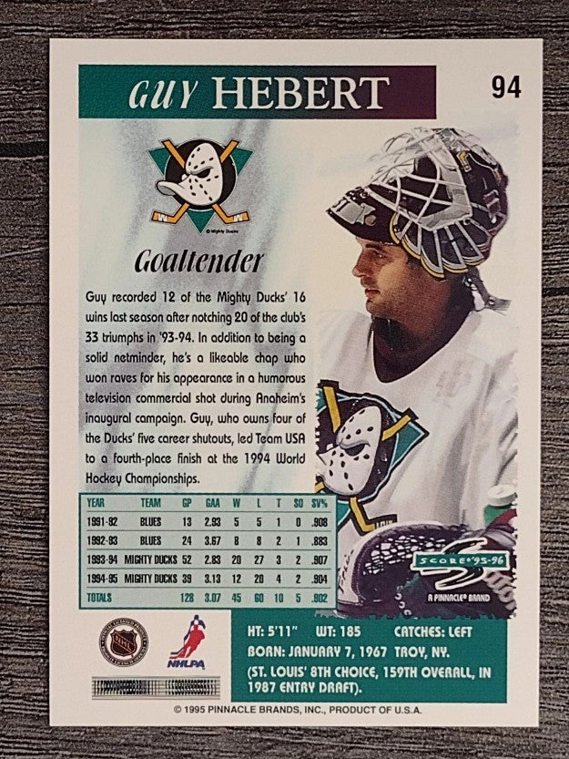 1995-96 Score #94 Guy Hebert