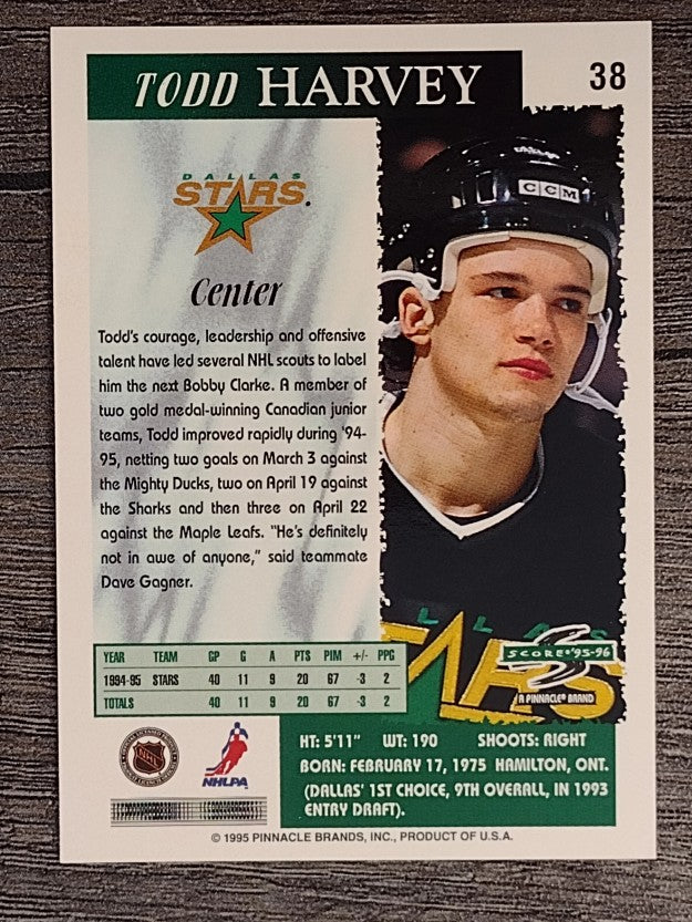 1995-96 Score #38 Todd Harvey