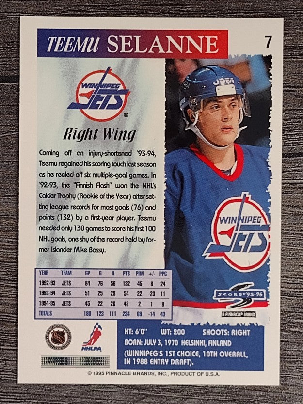 1995-96 Score #7 Teemu Selanne