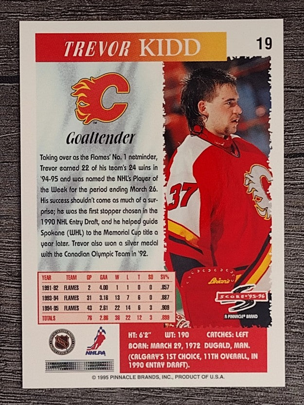1995-96 Score #19 Trevor Kidd