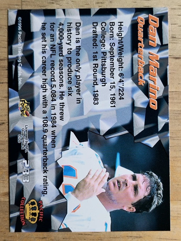 1996 Pacific #233 Dan Marino