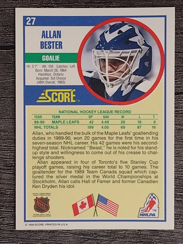 1990-91 Score #27 Allan Bester