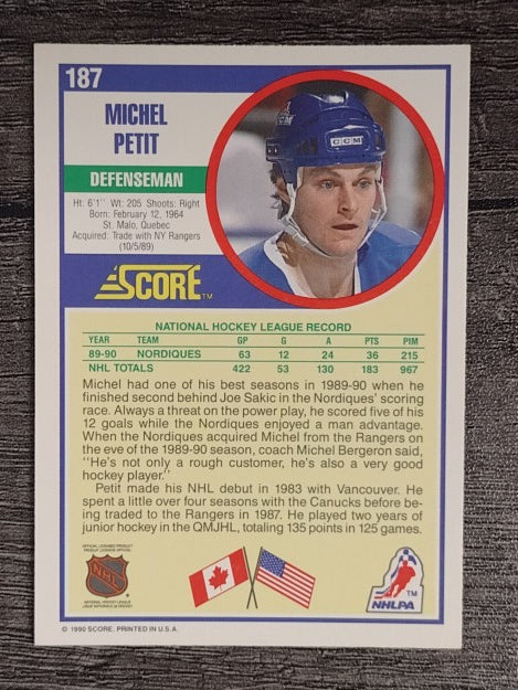 1990-91 Score #187 Michel Petit