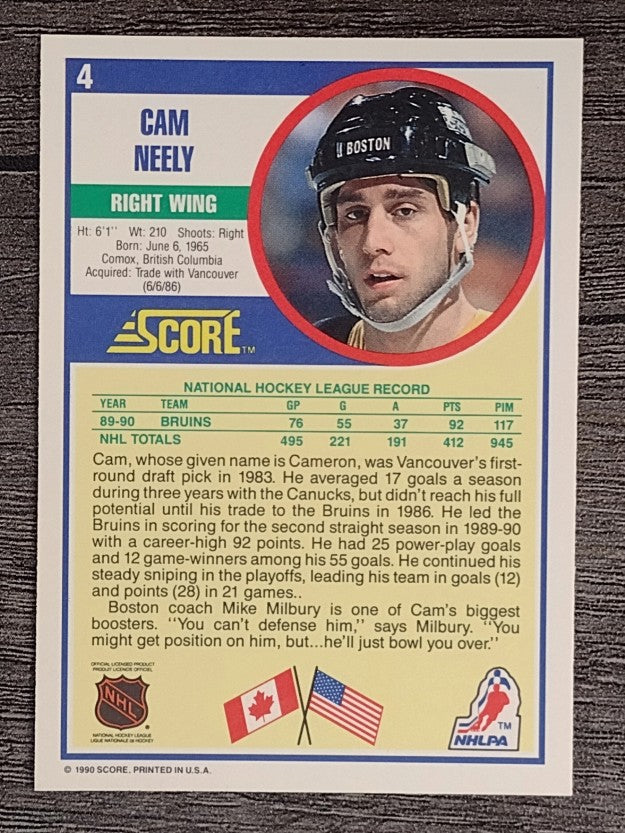 1990-91 Score #4 Cam Neely