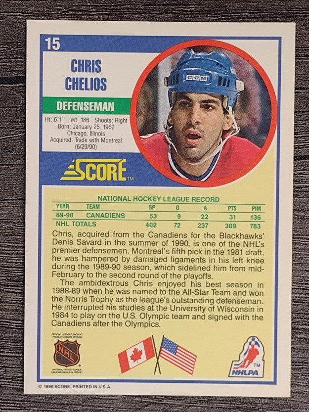 1990-91 Score #15 Chris Chelios
