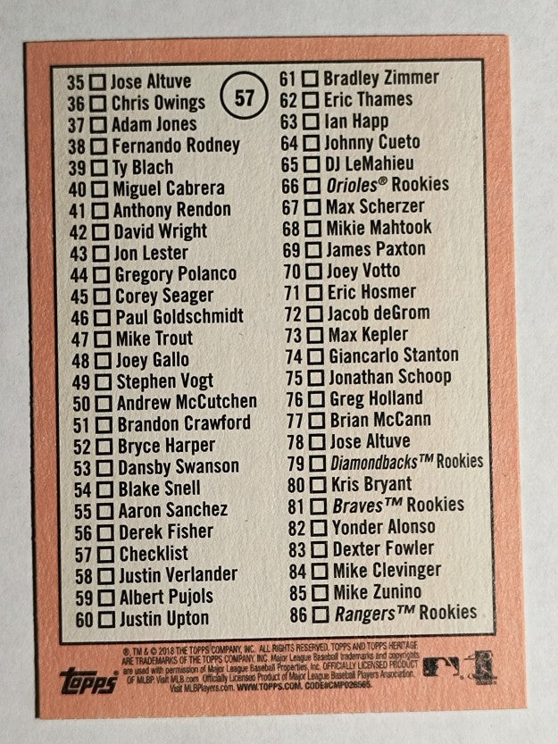 2018 Topps Heritage #57 Mike Trout CL