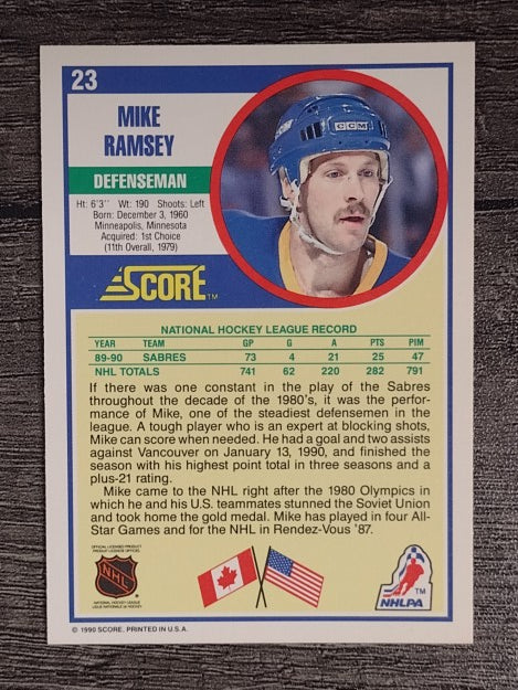1990-91 Score #23 Mike Ramsey