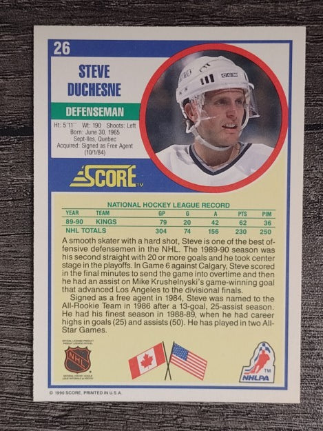 1990-91 Score #26 Steve Duchesne