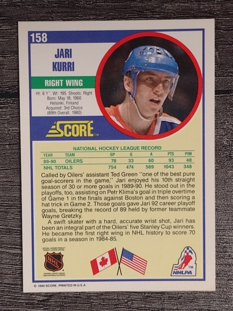 1990-91 Score #158 Jari Kurri