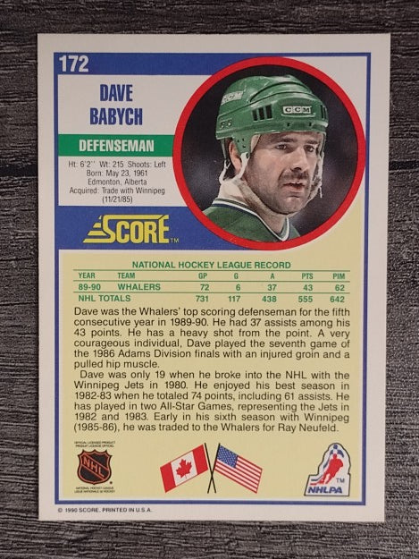 1990-91 Score #172 Dave Babych