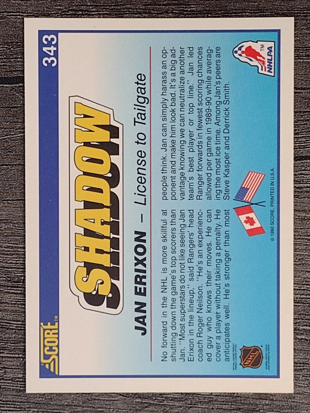 1990-91 Score #343 Jan Erixon Shadow
