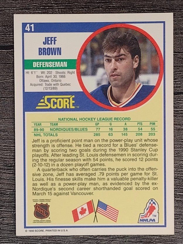 1990-91 Score #41 Jeff Brown