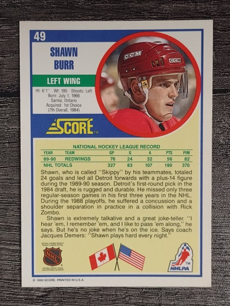 1990-91 Score #49 Shawn Burr