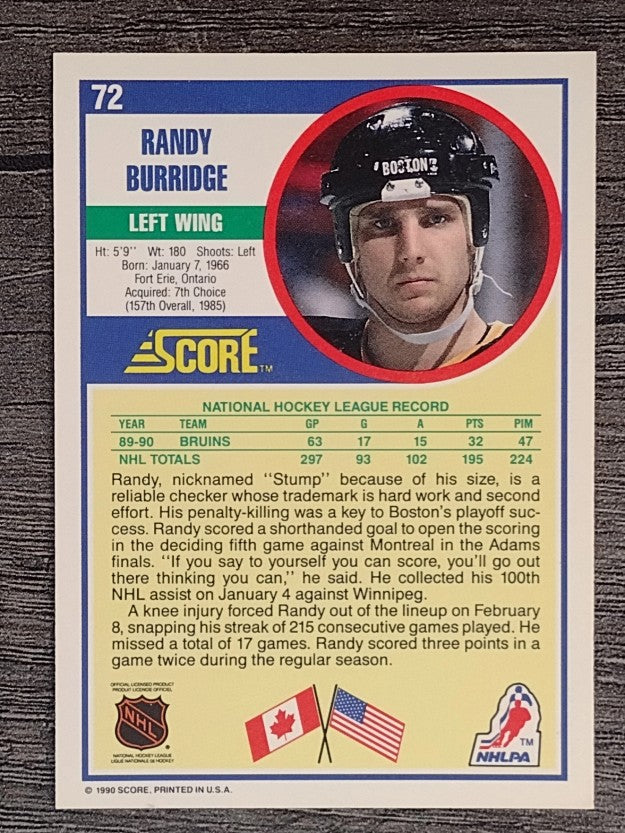 1990-91 Score #72 Randy Burridge