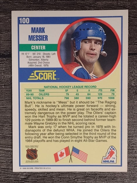 1990-91 Score #100 Mark Messier