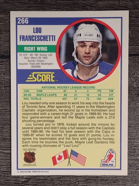 1990-91 Score #266 Lou Franceschetti RC
