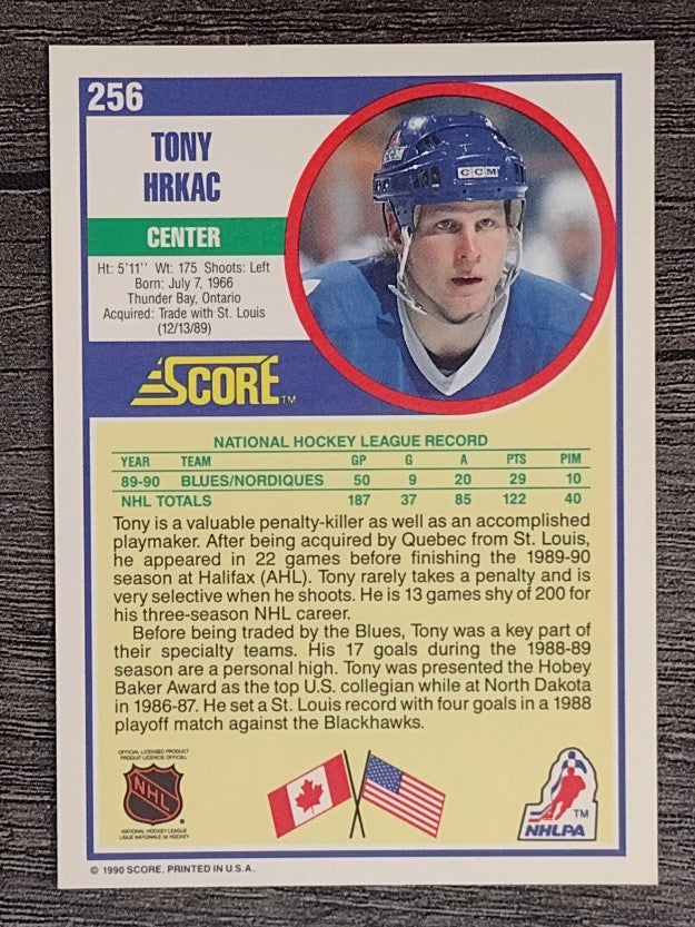 1990-91 Score #256 Tony Hrkac