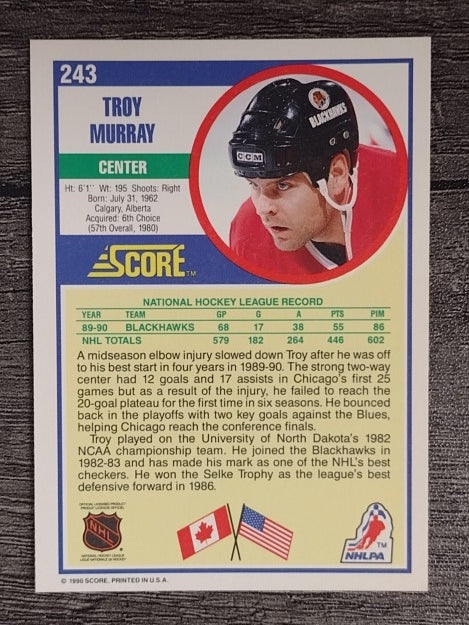 1990-91 Score #243 Troy Murray