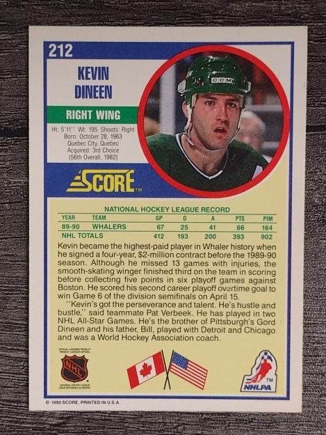 1990-91 Score #212 Kevin Dineen