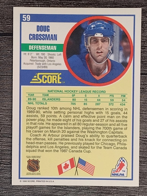 1990-91 Score #59 Doug Crossman