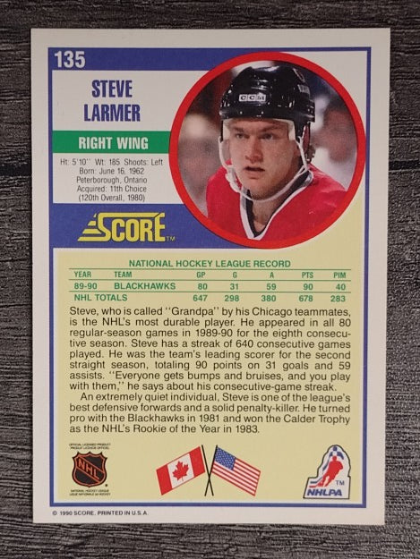 1990-91 Score #135 Steve Larmer