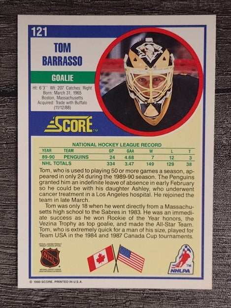 1990-91 Score #121 Tom Barrasso