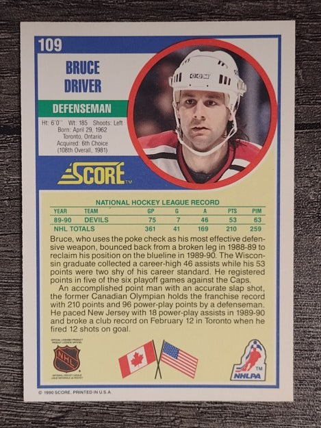 1990-91 Score #109 Bruce Driver