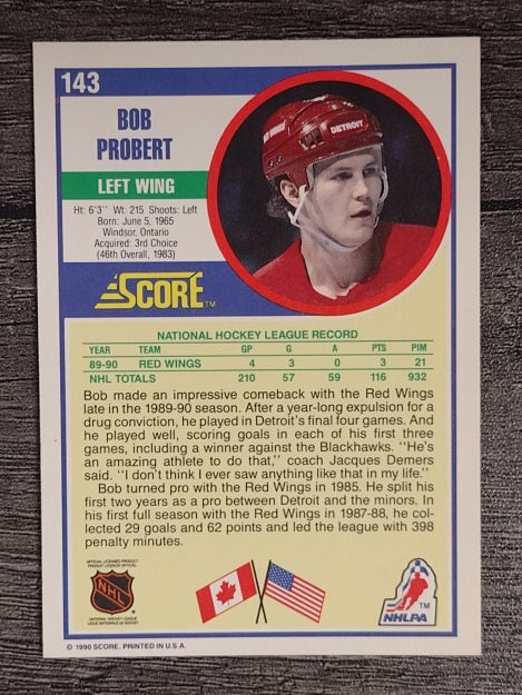 1990-91 Score #143 Bob Probert
