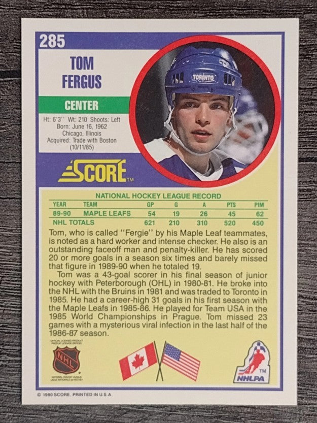 1990-91 Score #285 Tom Fergus