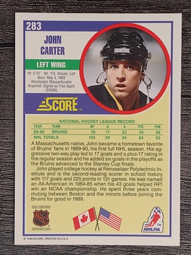 1990-91 Score #283 John Carter RC