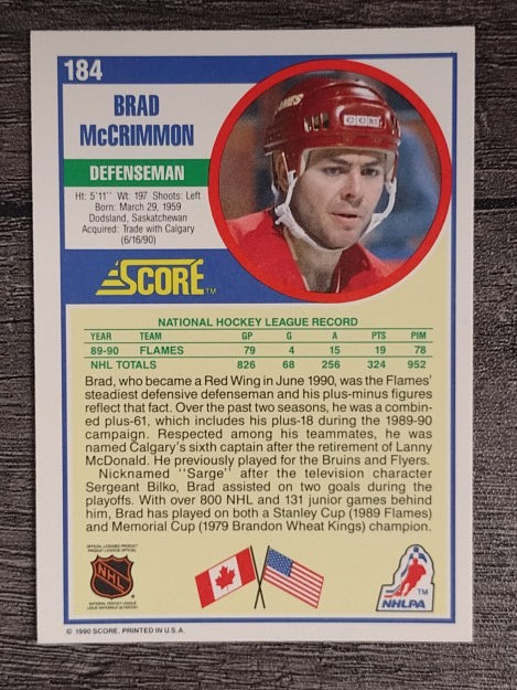 1990-91 Score #184 Brad McCrimmon