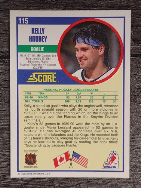 1990-91 Score #115 Kelly Hrudey