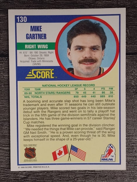 1990-91 Score #130 Mike Gartner