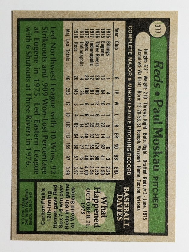 1979 Topps #377 Paul Moskau (EX)