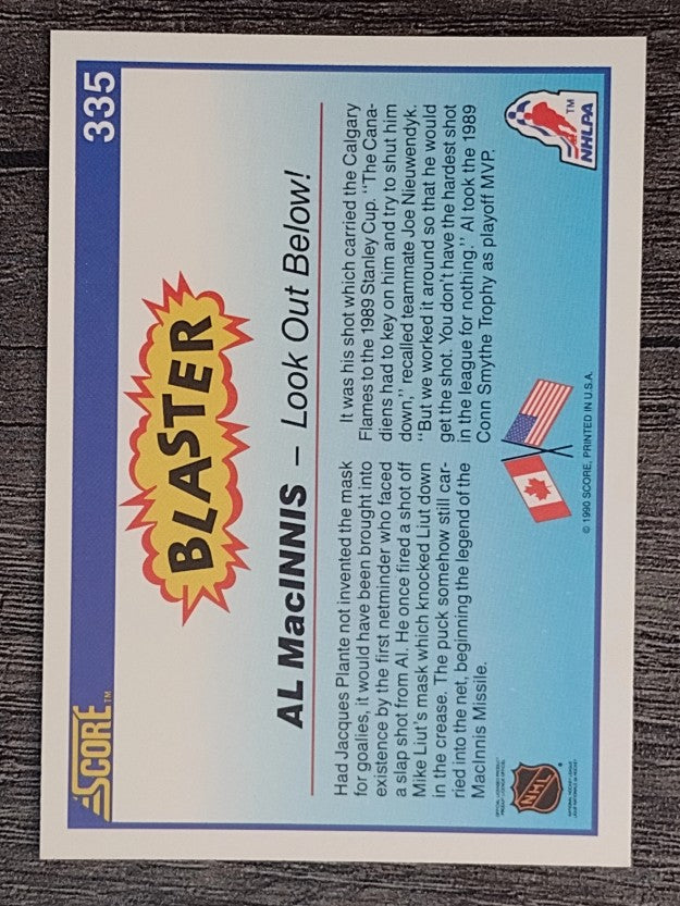 1990-91 Score #335 Al MacInnis Blaster