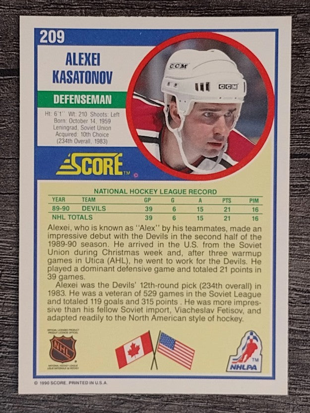 1990-91 Score #209 Alexei Kasatonov RC
