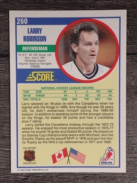 1990-91 Score #260 Larry Robinson