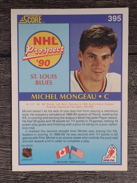 1990-91 Score #395 Michel Mongeau RC