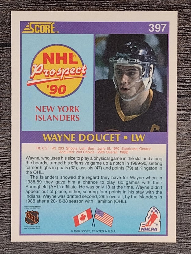 1990-91 Score #397 Wayne Doucet RC