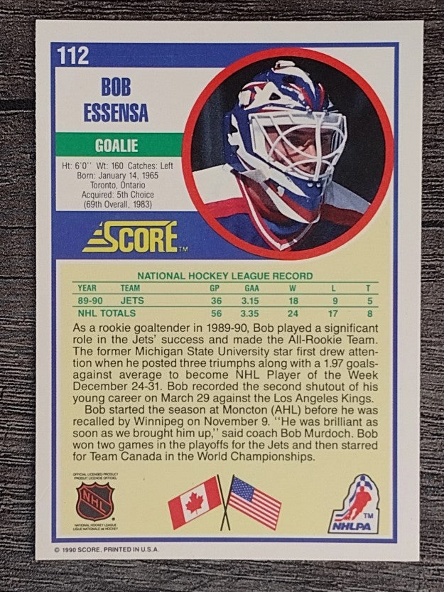 1990-91 Score #112 Bob Essensa RC