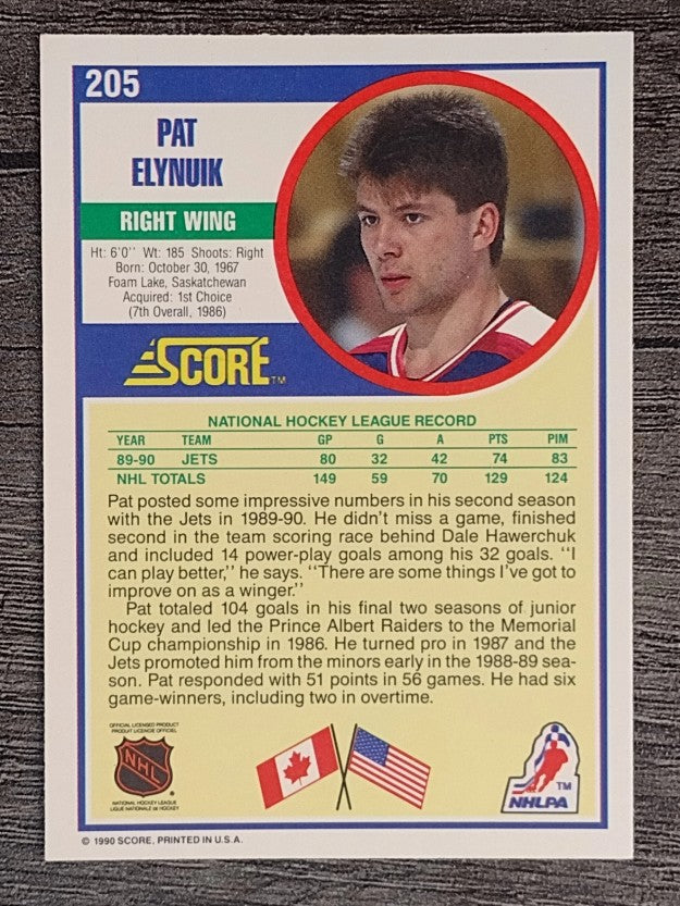 1990-91 Score #205 Pat Elynuik